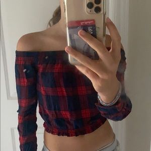 garage off the shoulder long sleeve